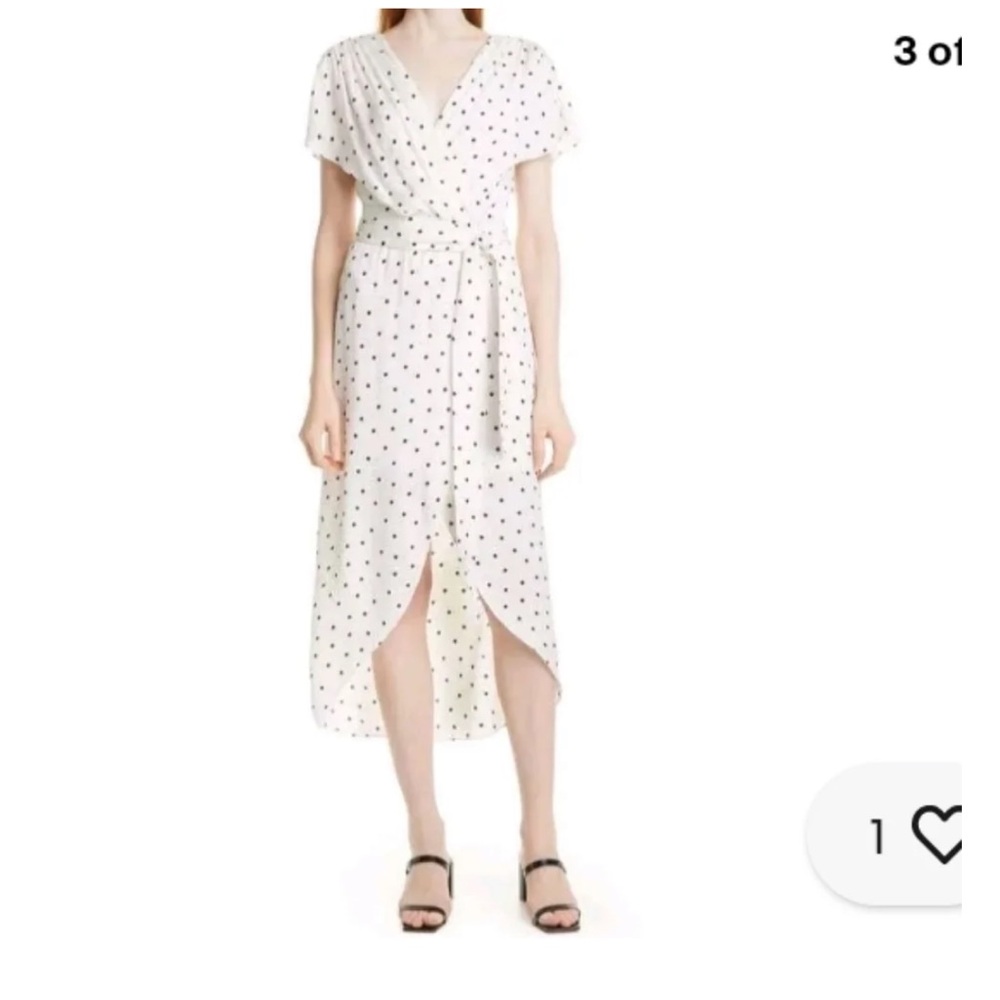 Alice + Olivia Darva Polka Dot Faux Wrap Dress Womens White Black
Short Sleeve